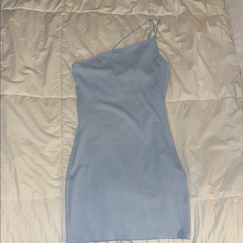 H&M Blue One-Shoulder Bodycon Dress